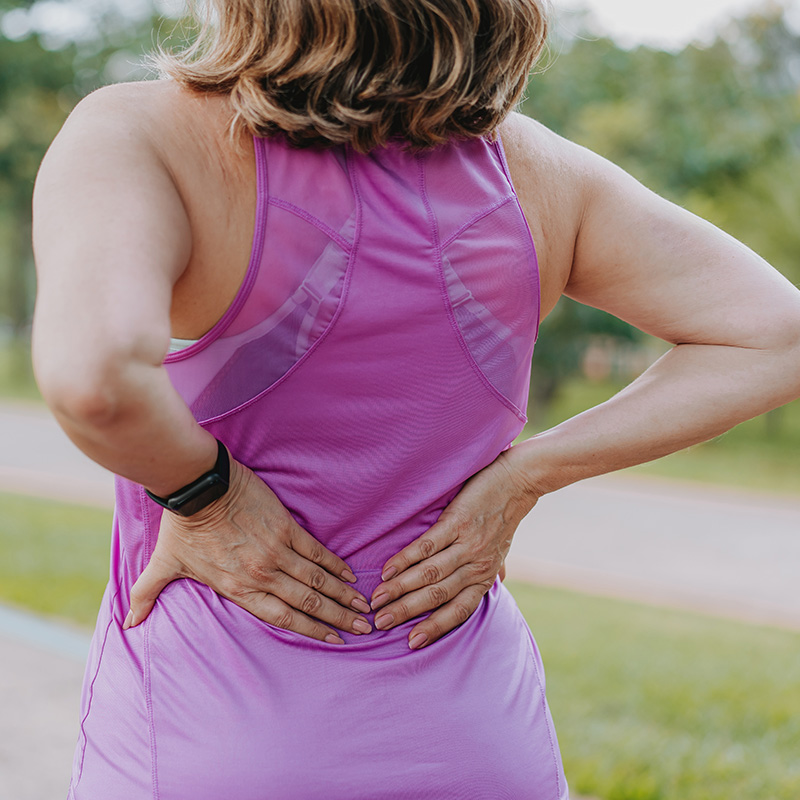 a mature woman with back pain