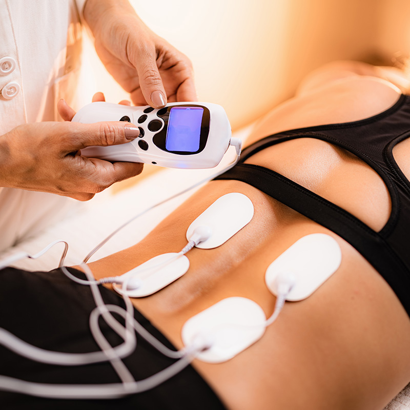 Lower Back Physical Therapy with TENS Electrode Pads